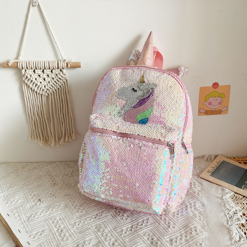 Fashion Backpack Women - Plecak z cekinami w kształcie jednorożca,