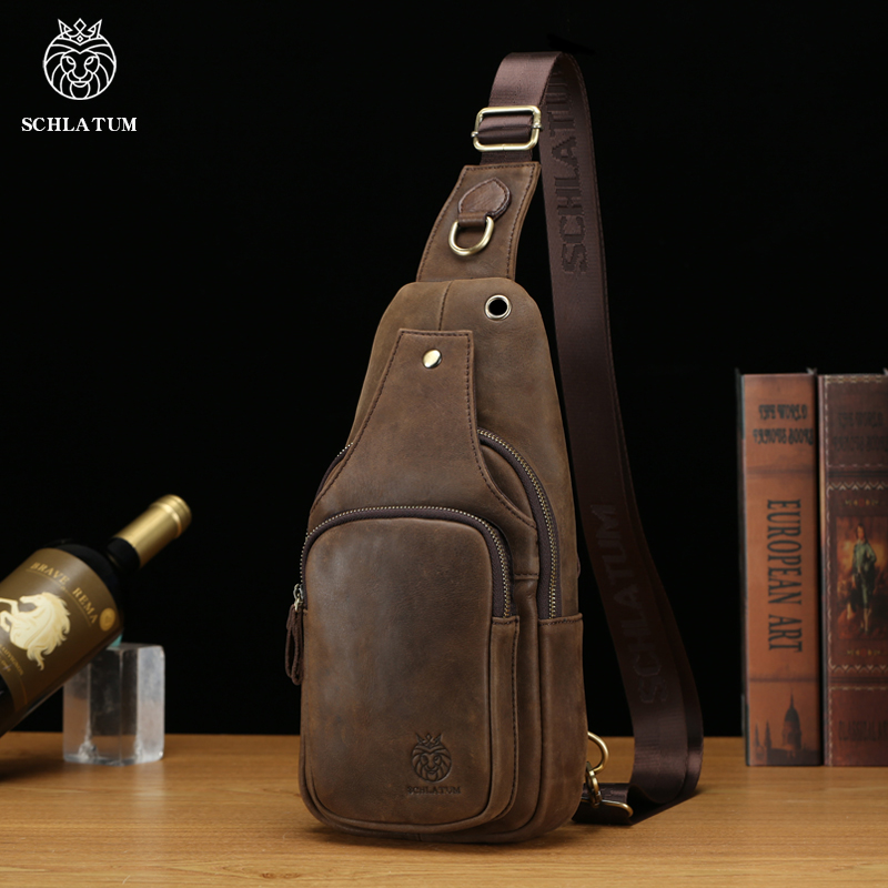 Leather Backpack Vintage - SCHLATUM 100% prawdziwej skóry torba na