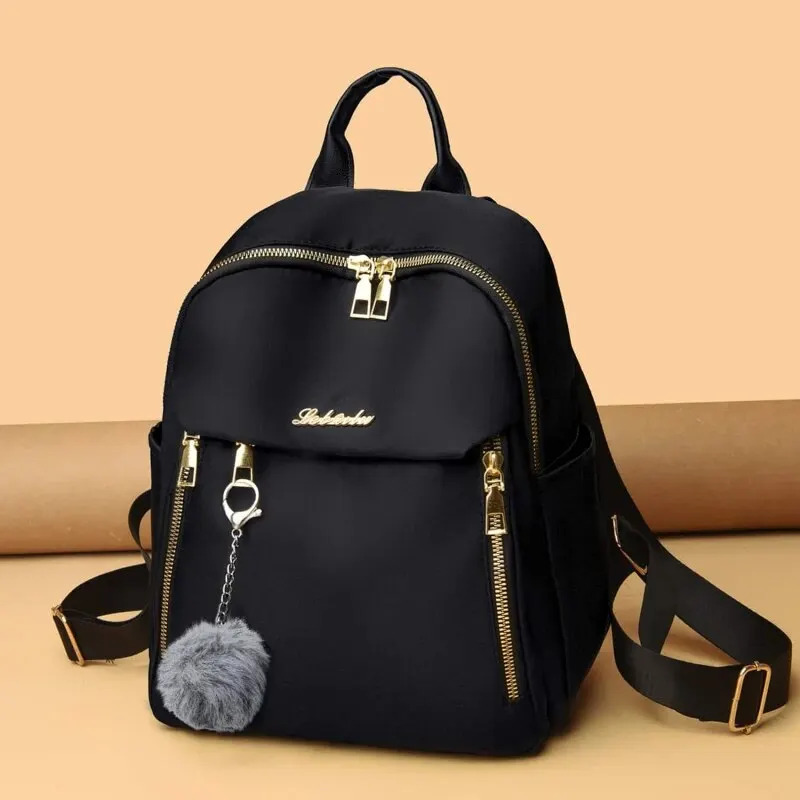 Mini Backpack Purse - Prosty, pojemny, czarny plecak podróżny unisex