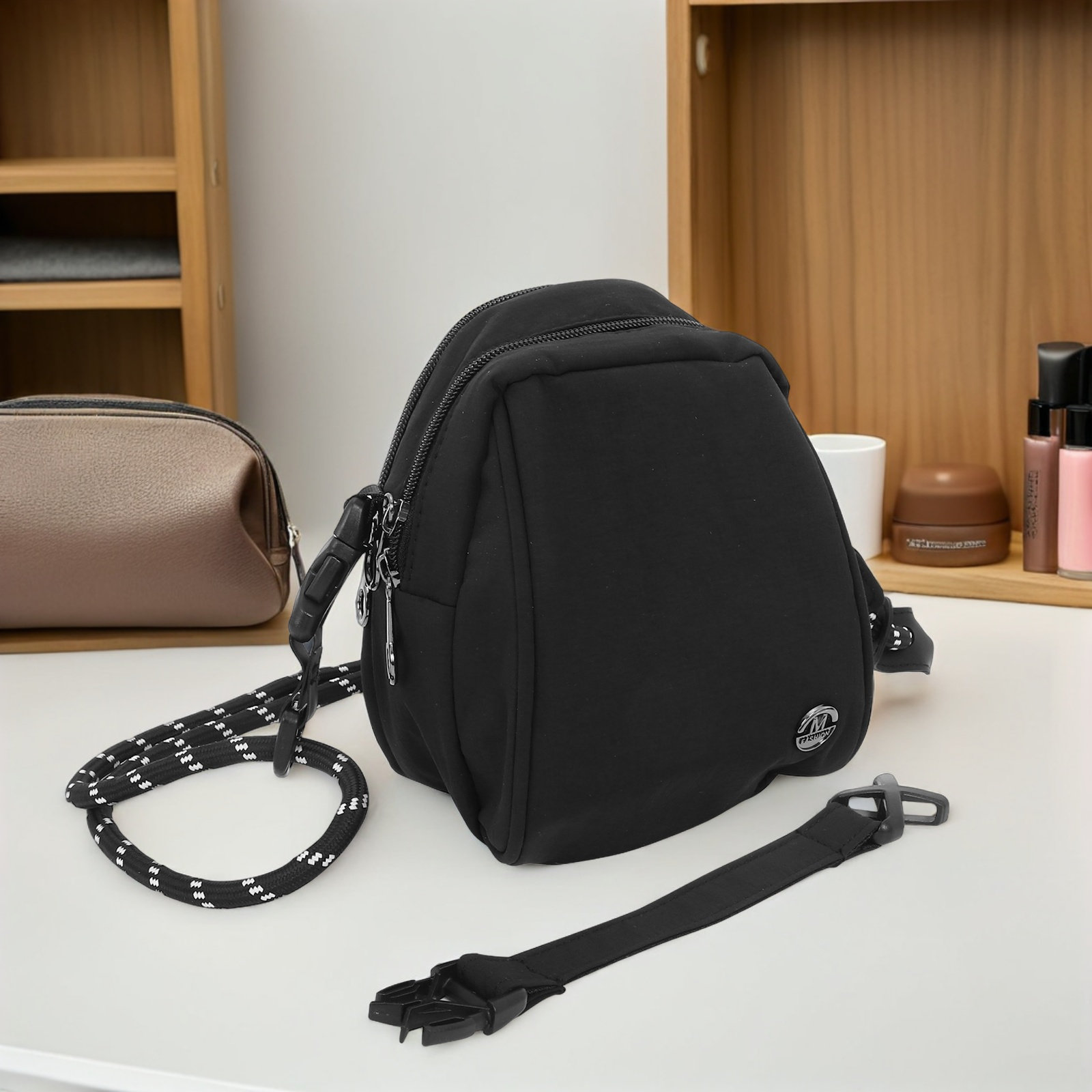 Lekka czarna torba typu shell, – Mini Backpack Purse recenzja i cena