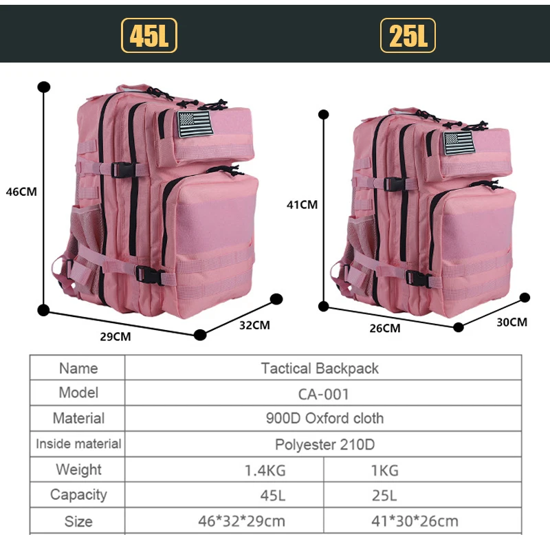 Plecak Taktyczny 25L/45L 3P Mę – Urban Backpack Tactical recenzja i cena